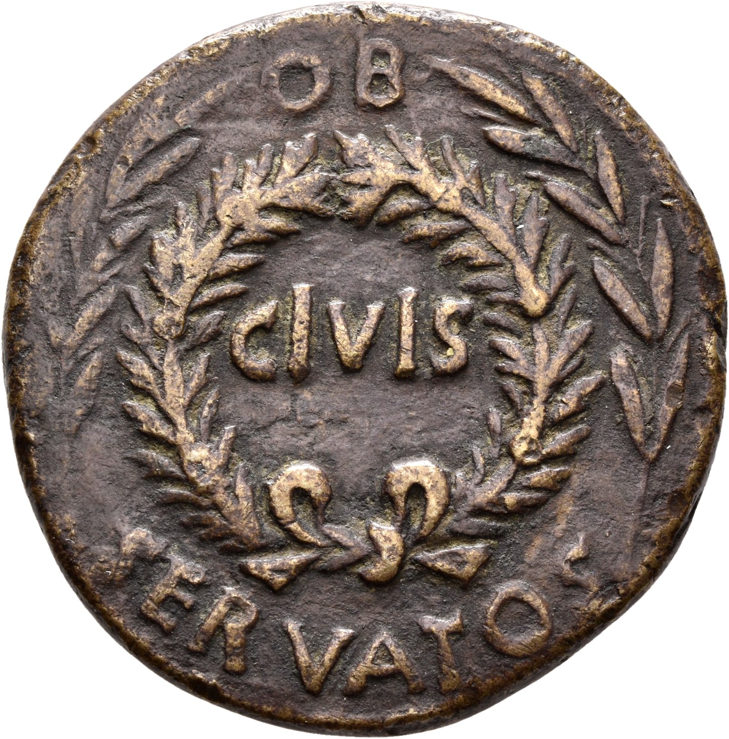 RIC I (second edition) Augustus 345 Augustus obverse — oak-wreath between two laurel branches