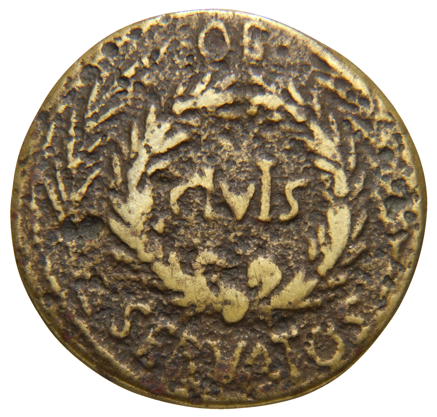 Augustus obverse — oak-wreath between two laurel branches