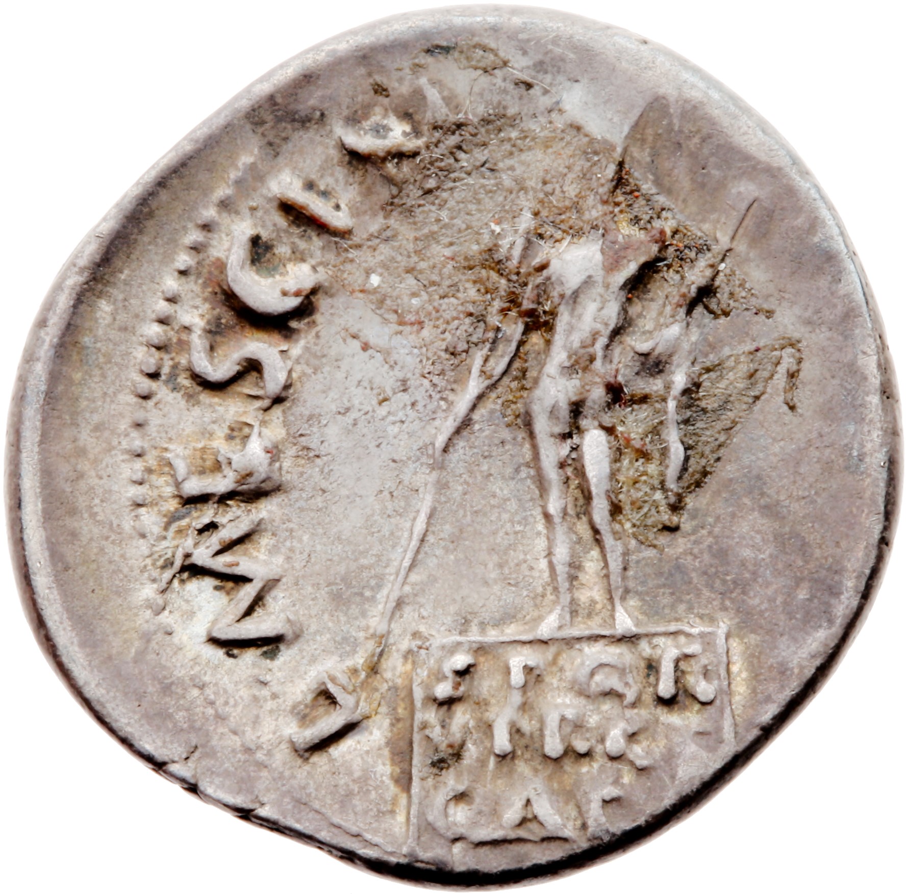 RIC I (second edition) Augustus 351 Augustus reverse — Mars, helmeted and cloaked, standing left, holding spear in right h...