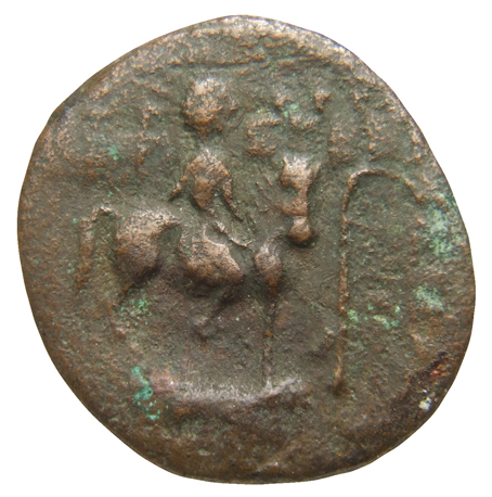 RIC I (second edition) Augustus 362 Augustus obverse, Equestrian statue of Augustus on pedestal, right; Gate of City in ba...