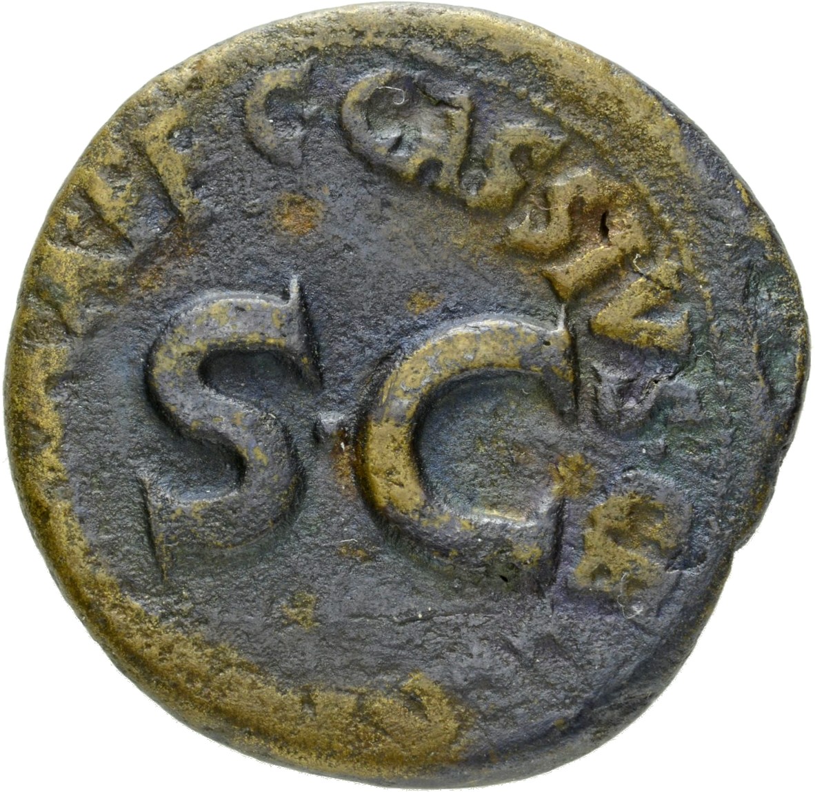 RIC I (second edition) Augustus 375 Augustus reverse, Legend surrounding S C