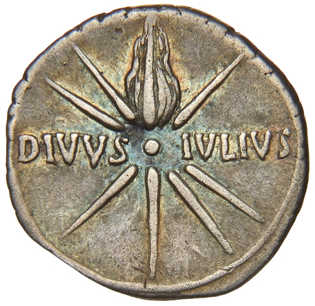 RIC I (second edition) Augustus 37A Augustus reverse, Comet with eight rays and tail