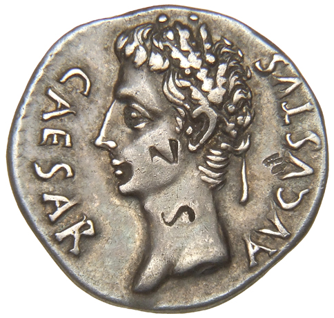 RIC I (second edition) Augustus 37B Augustus obverse, Head of Augustus, oak-wreathed, left
