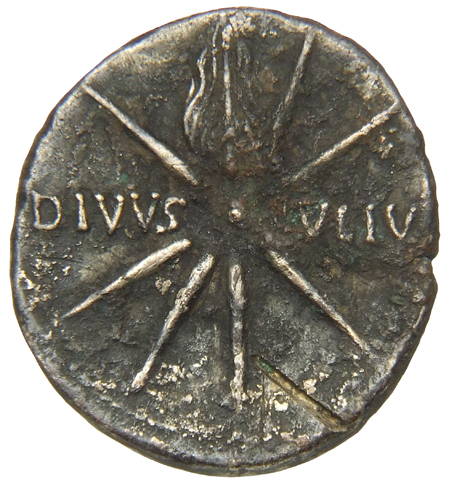 RIC I (second edition) Augustus 37B Augustus reverse, Comet with eight rays and tail