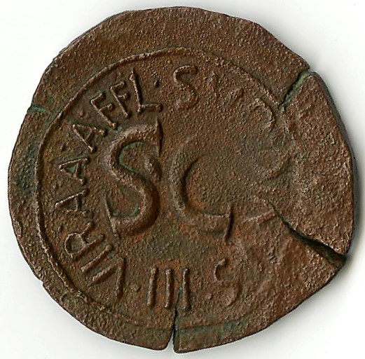RIC I (second edition) Augustus 386 Augustus reverse — Legend surrounding S C