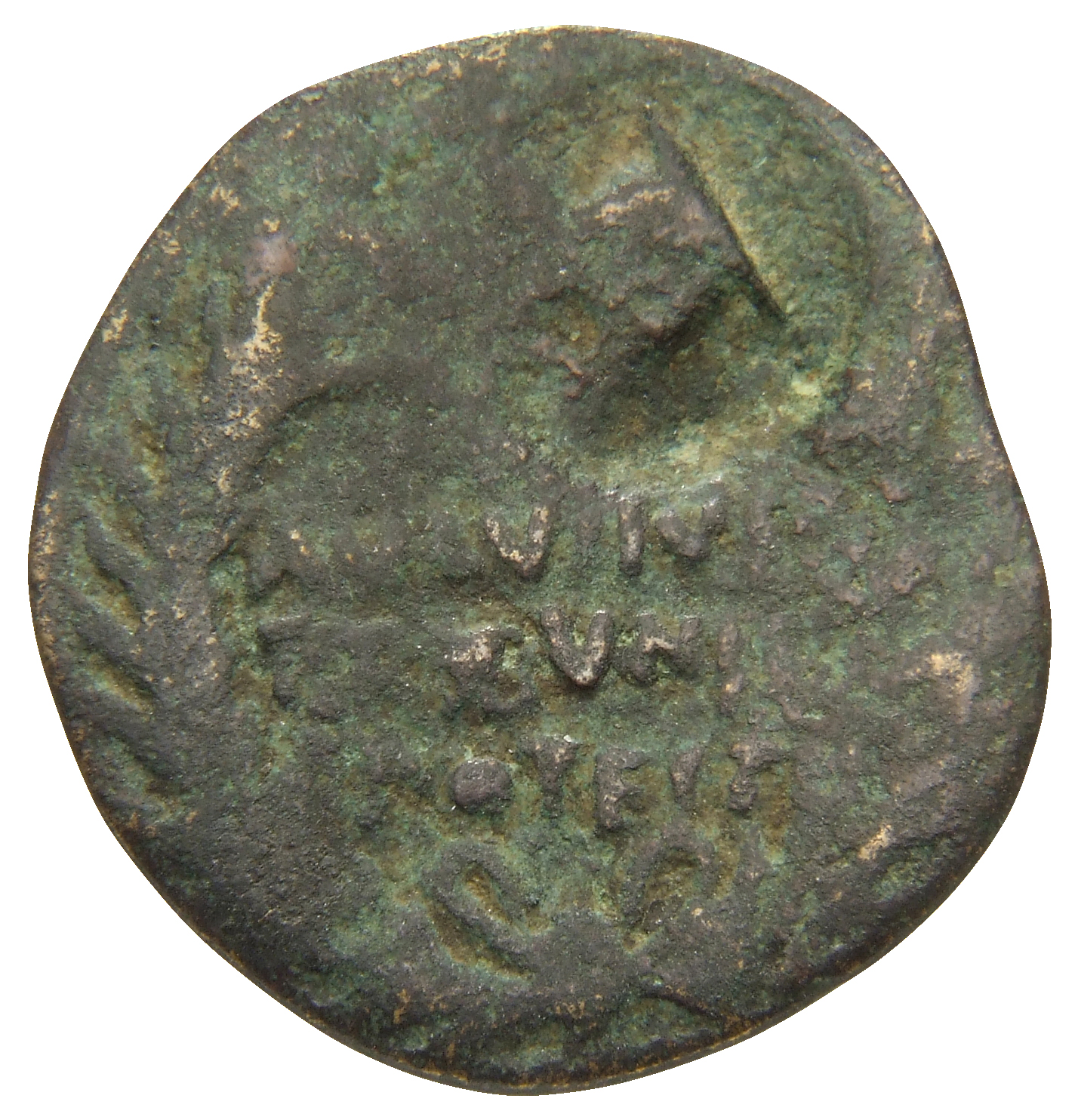 RIC I (second edition) Augustus 388 Augustus obverse, Legend in three lines in oak-wreath
