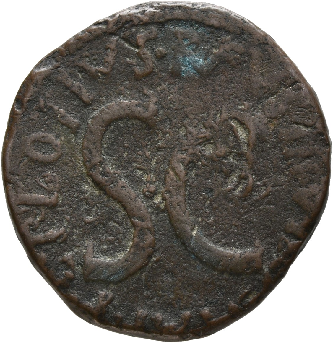 RIC I (second edition) Augustus 389 Augustus reverse, Legend surrounding S C