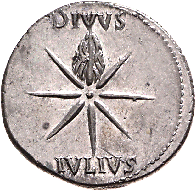 RIC I (second edition) Augustus 38B Augustus reverse, Comet with eight rays and tail