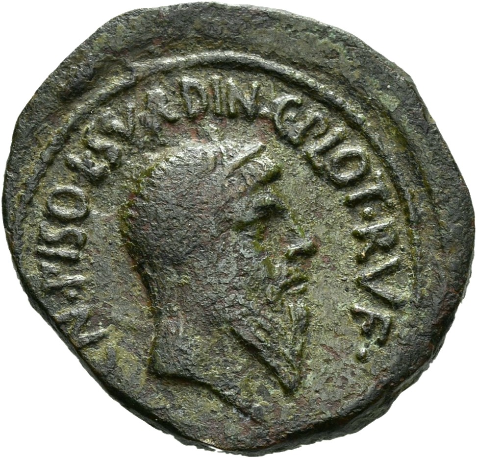 RIC I (second edition) Augustus 391 Augustus reverse, Head of Numa Pompilius, bearded, diademed, right; linear border