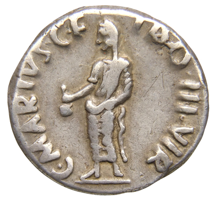 RIC I (second edition) Augustus 398 Augustus reverse, Augustus, veiled and togate, standing at angle to left, holding simp...