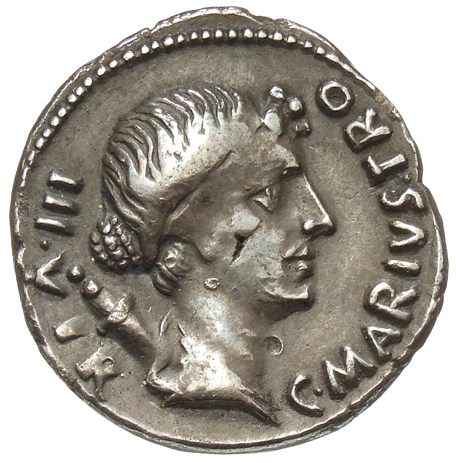 RIC I (second edition) Augustus 403 Augustus reverse, Bust of Diana, diademed, right; behind, quiver