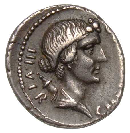 RIC I (second edition) Augustus 403 Augustus reverse, Bust of Diana, diademed, right; behind, quiver