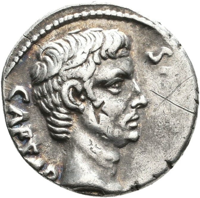 RIC I (second edition) Augustus 407 Augustus obverse, Head of Augustus, bare, right