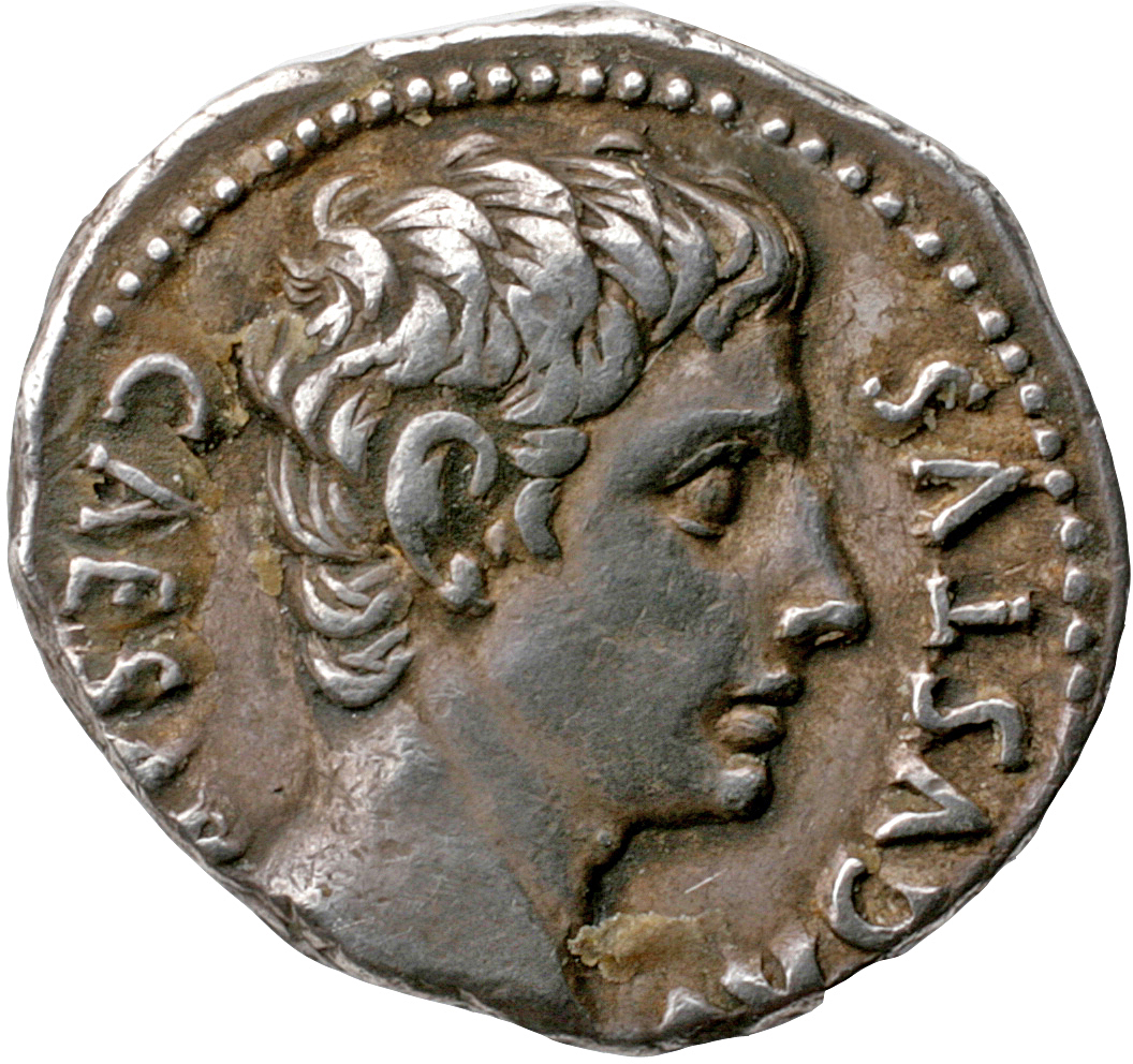 Augustus obverse — Head of Augustus, bare, right