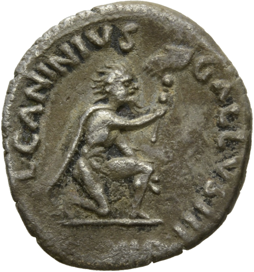 RIC I (second edition) Augustus 416 Augustus reverse, Barbarian kneeling right, holding vexillum