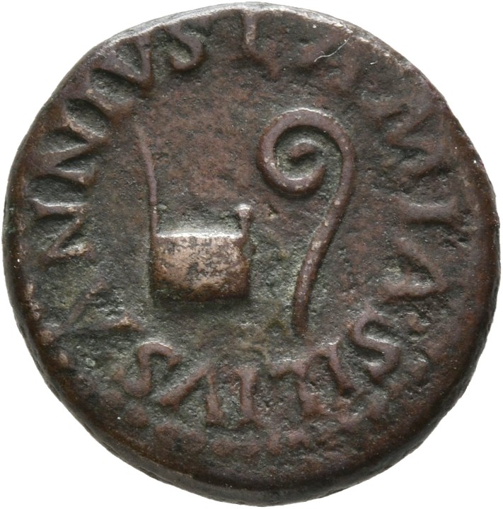 Augustus obverse — Simpulum and lituus