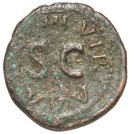 RIC I (second edition) Augustus 424 Augustus reverse, Legend surrounding S C