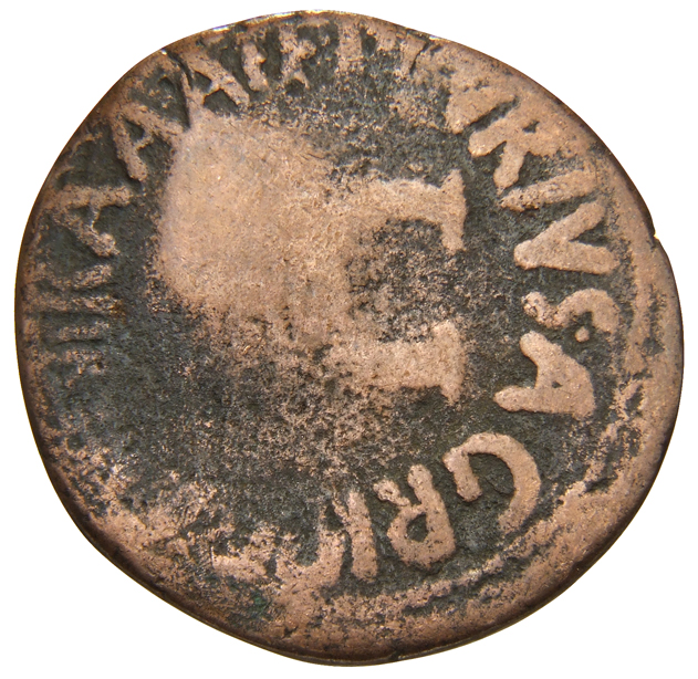 RIC I (second edition) Augustus 427 Augustus reverse, Legend surrounding S C