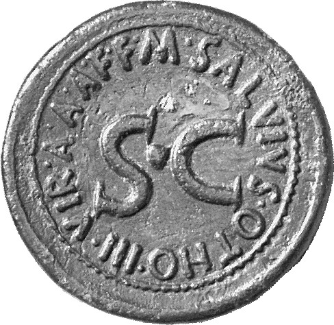 RIC I (second edition) Augustus 429 Augustus reverse, Legend surrounding S C