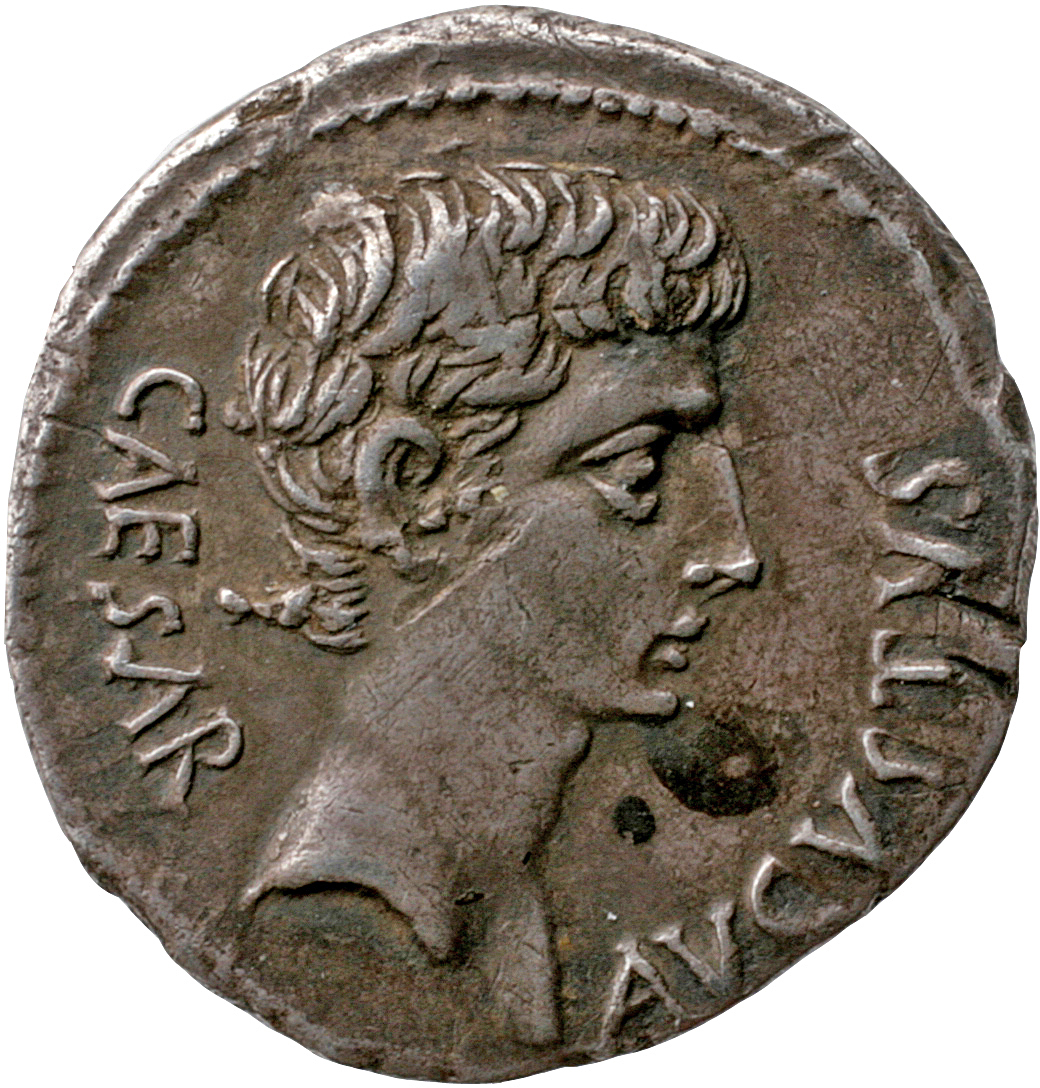 Augustus obverse — Head of Augustus, bare, right