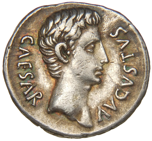 Augustus obverse — Head of Augustus, bare, right