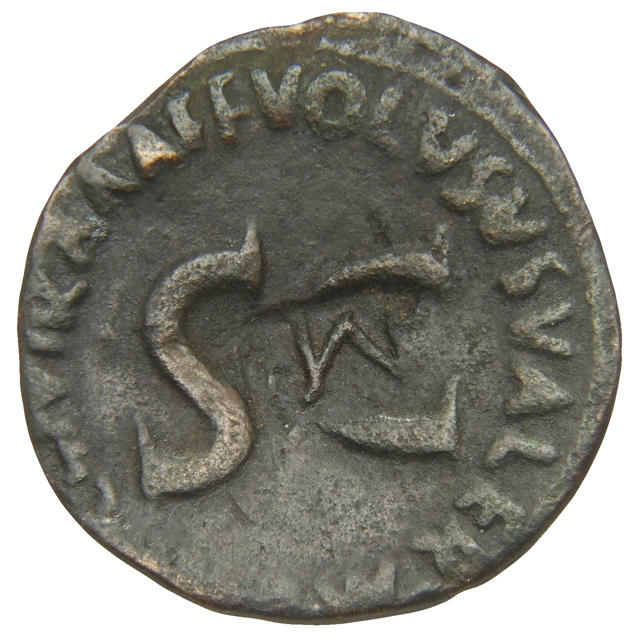 RIC I (second edition) Augustus 441 Augustus reverse, Legend surrounding S C