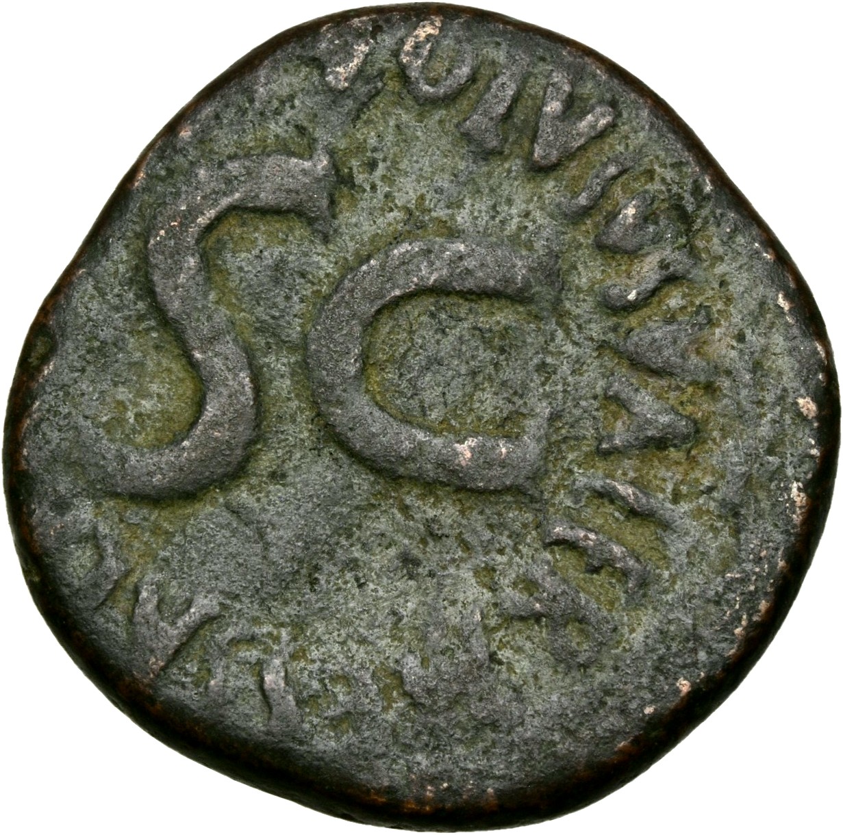 RIC I (second edition) Augustus 441 Augustus reverse — Legend surrounding S C