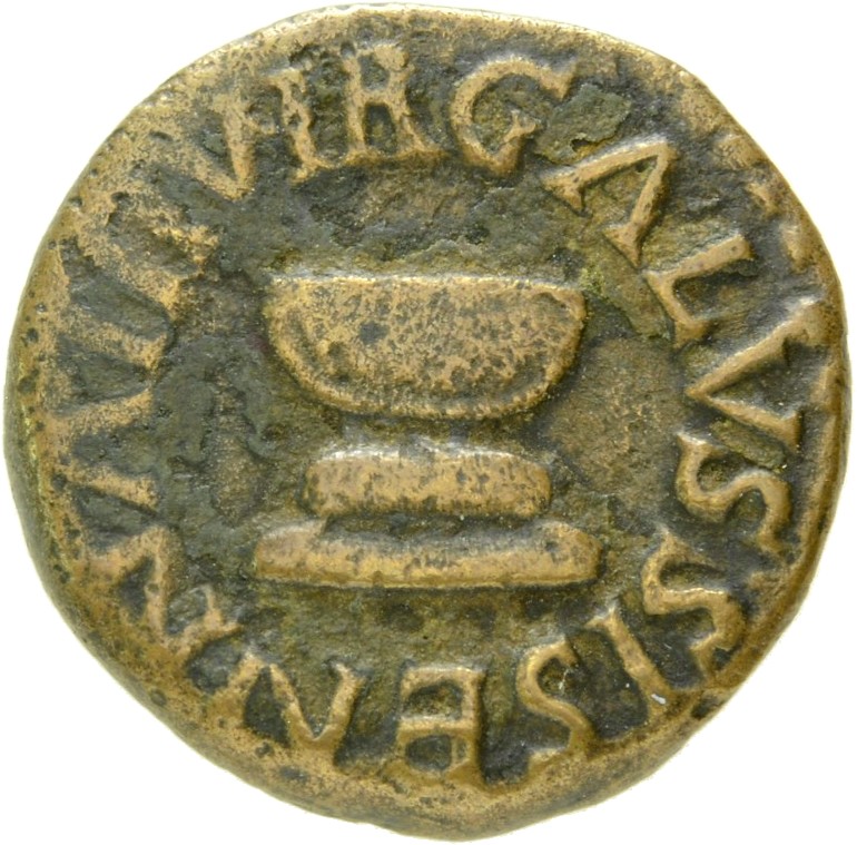 Augustus obverse — Bowl-shaped altar