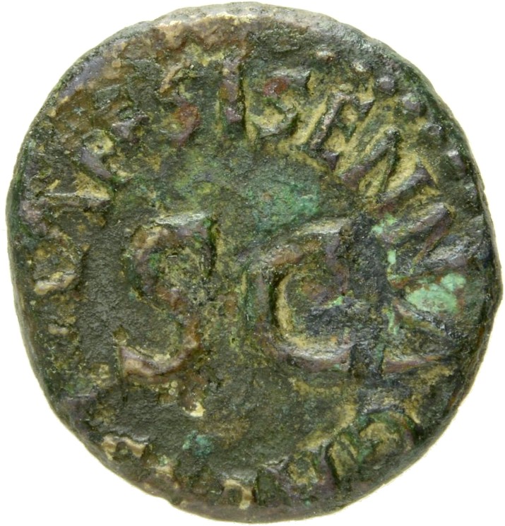 RIC I (second edition) Augustus 454 Augustus reverse, Legend surrounding S C