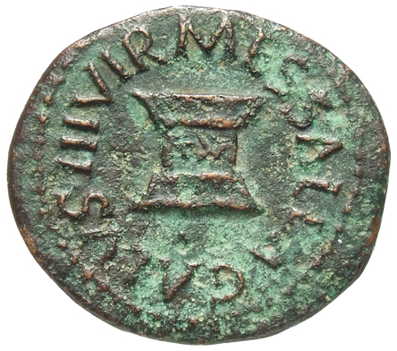 RIC I (second edition) Augustus 455 Augustus reverse, Legend surrounding S C
