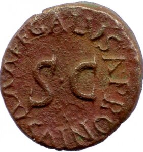 RIC I (second edition) Augustus 458 Augustus reverse, Legend surrounding S C