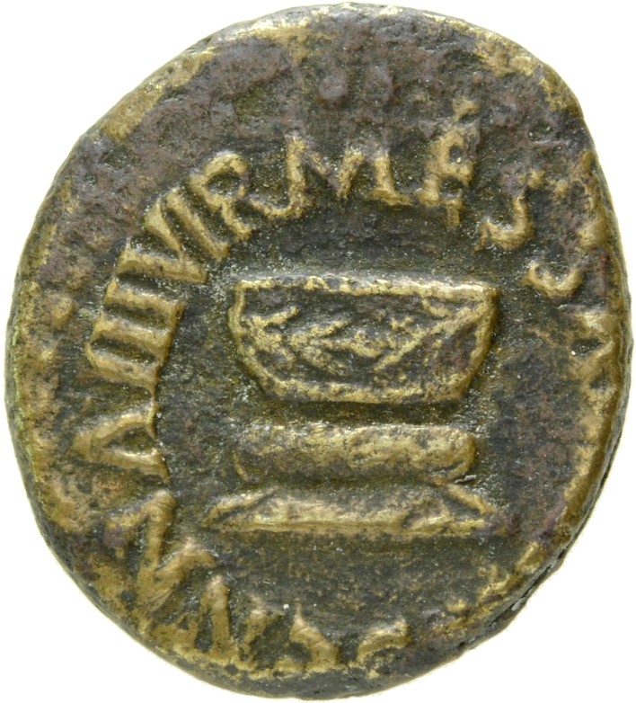 Augustus obverse — Bowl-shaped or flat-shaped altar