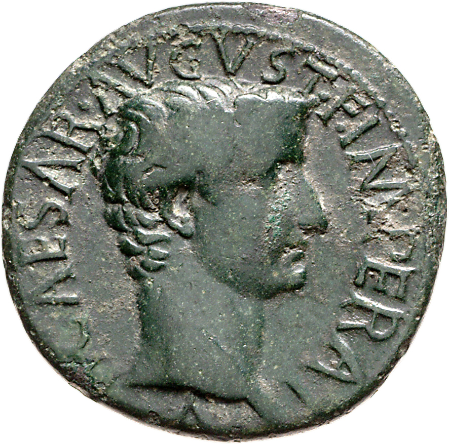 RIC I (second edition) Augustus 469 Augustus obverse, Head of Tiberius, bare, right