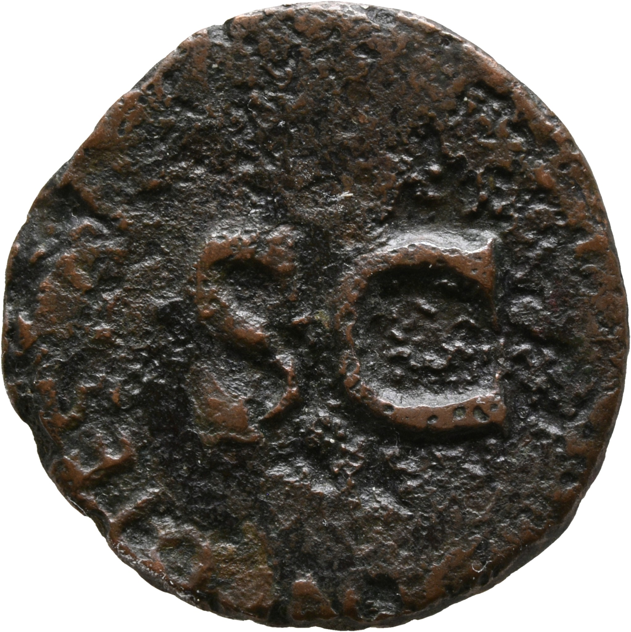 RIC I (second edition) Augustus 469 Augustus reverse — Legend surrounding S C