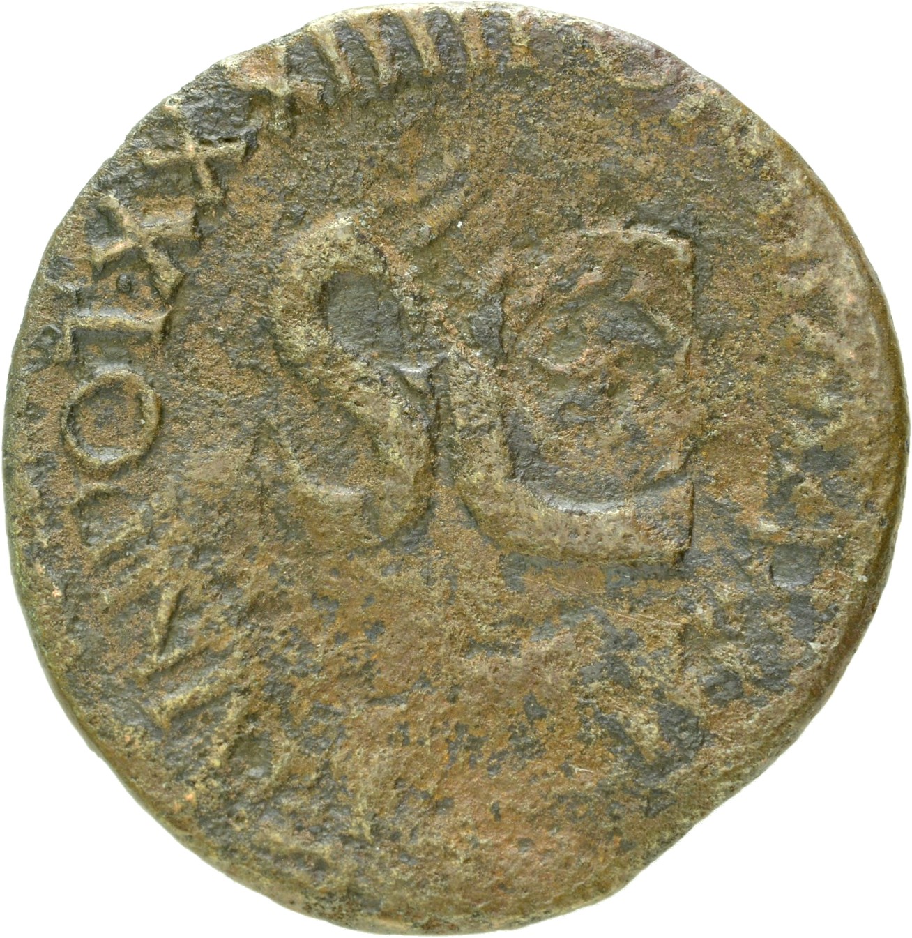 RIC I (second edition) Augustus 471 Augustus reverse, Legend surrounding S C