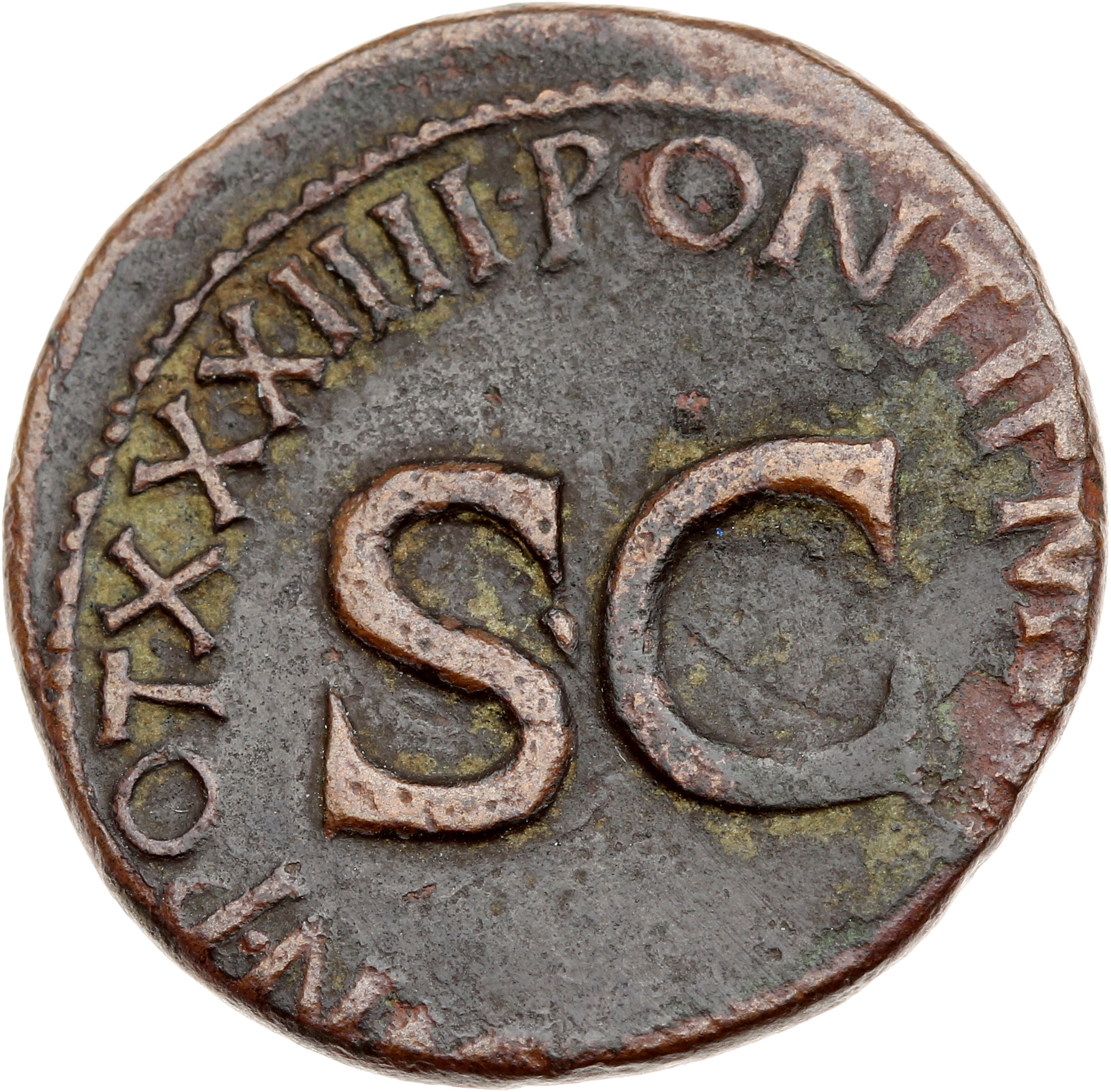 RIC I (second edition) Augustus 471 Augustus reverse — Legend surrounding S C