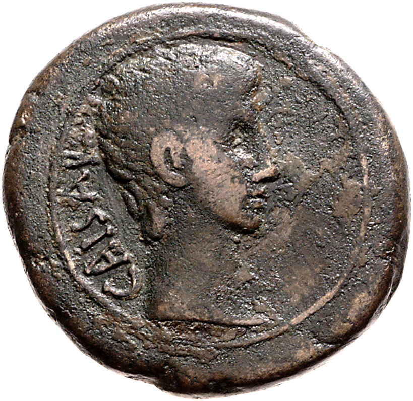 Augustus obverse — Head of Augustus, bare, right