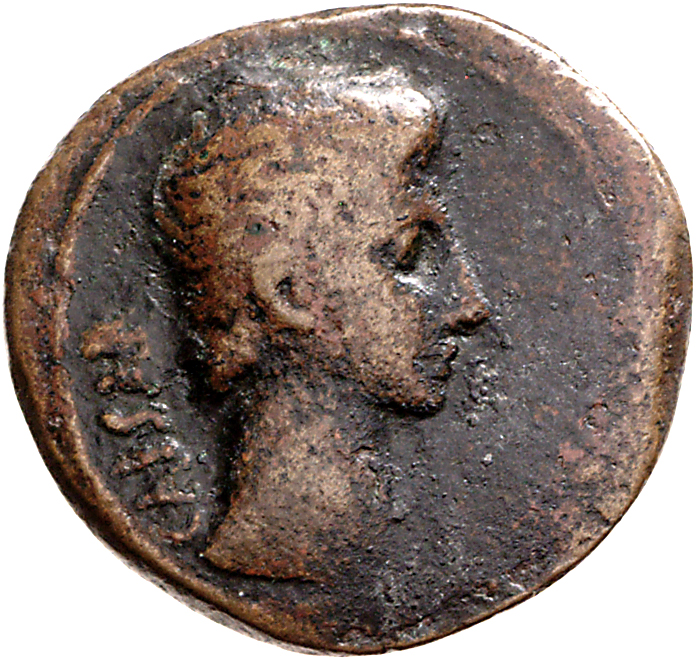 Augustus obverse — Head of Augustus, bare, right
