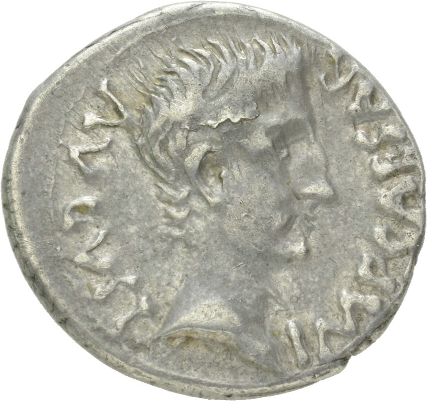 Augustus obverse — Head of Augustus, bare, right