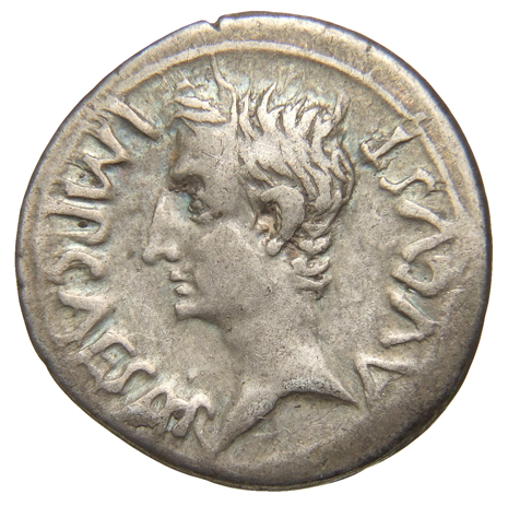 Augustus obverse — Head of Augustus, bare, left
