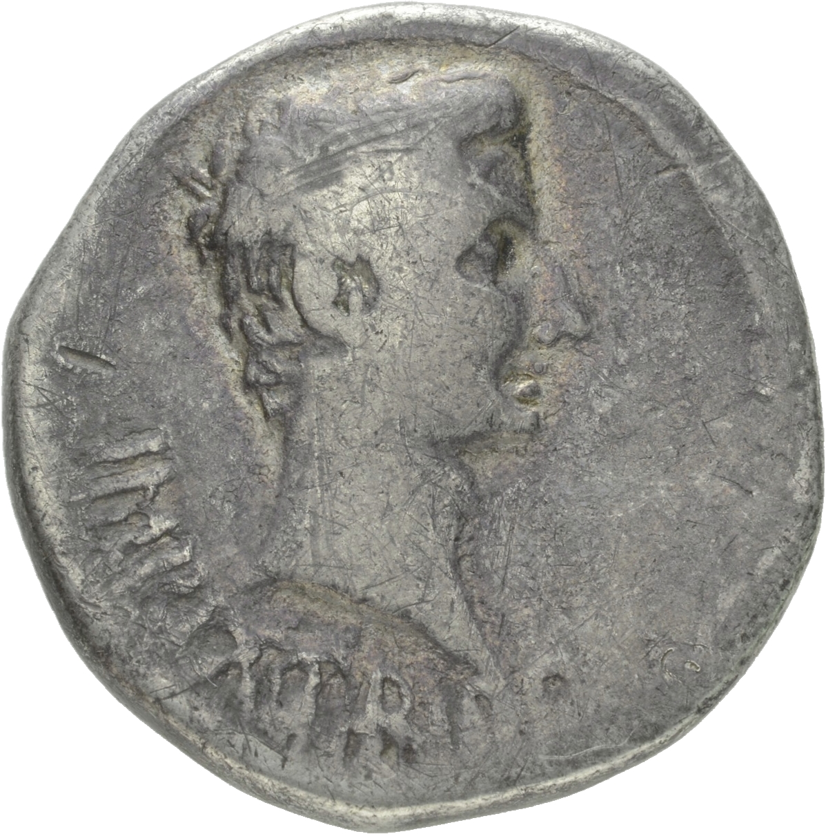 RIC I (second edition) Augustus 510 Augustus obverse, Head of Augustus, bare, right