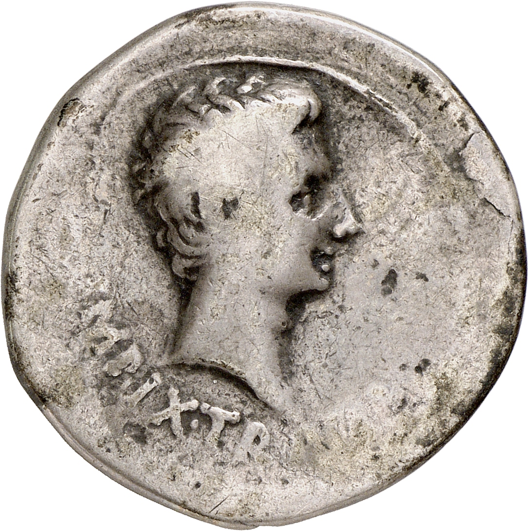Augustus obverse — Head of Augustus, bare, right