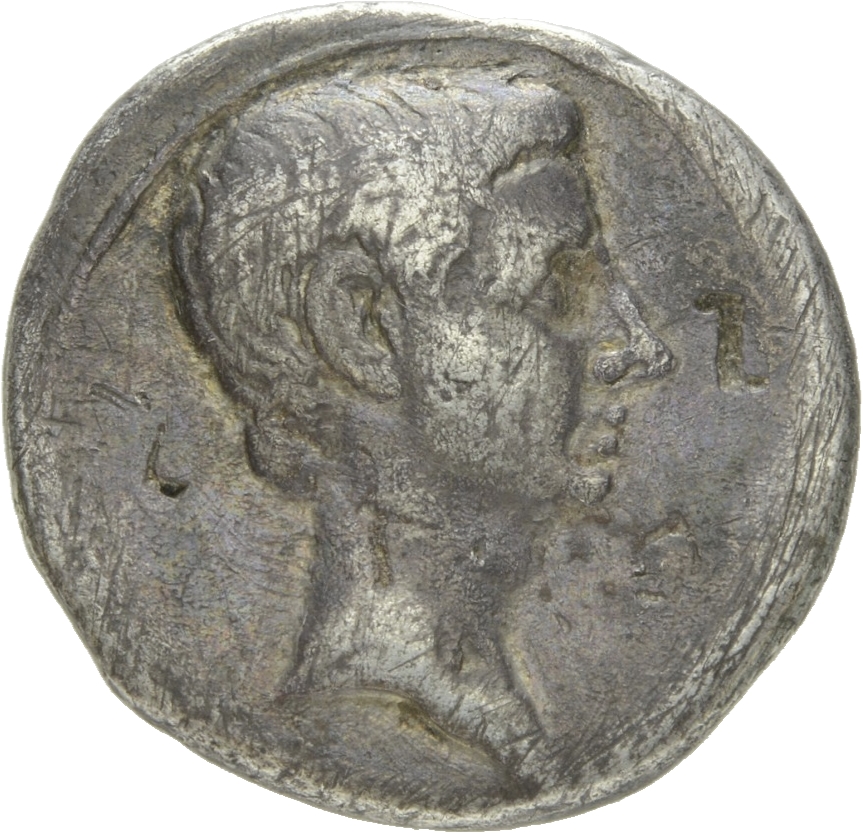 Augustus obverse — Head of Augustus, bare, right