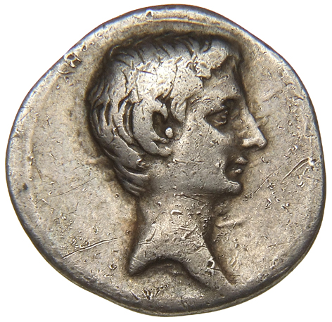 Augustus obverse — Head of Augustus, bare, right