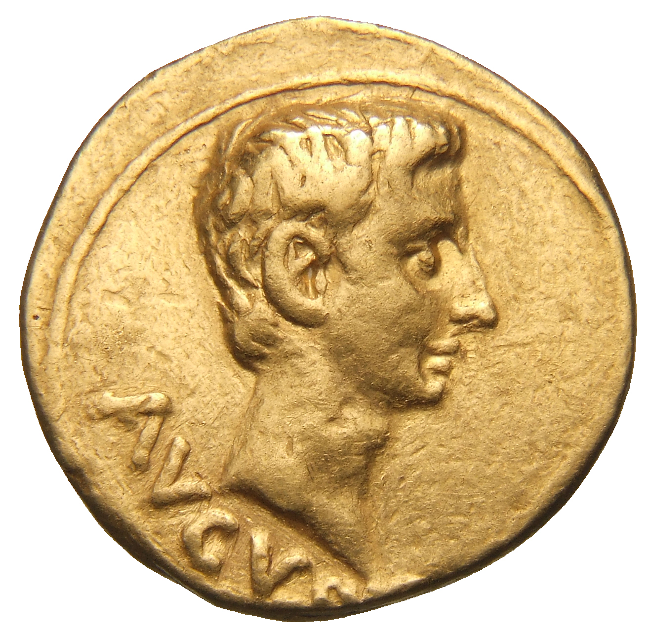 Augustus obverse — Head of Augustus, bare, right