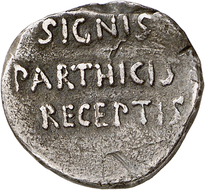 Augustus reverse — Legend in three lines
