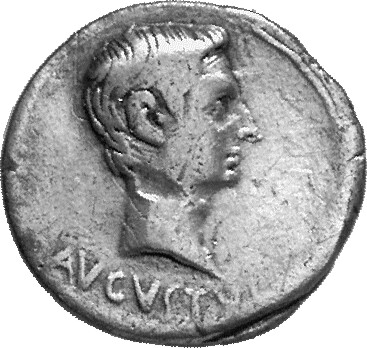Augustus obverse — Head of Augustus, bare, right