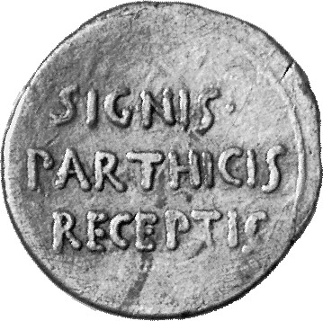 Augustus reverse — Legend in three lines