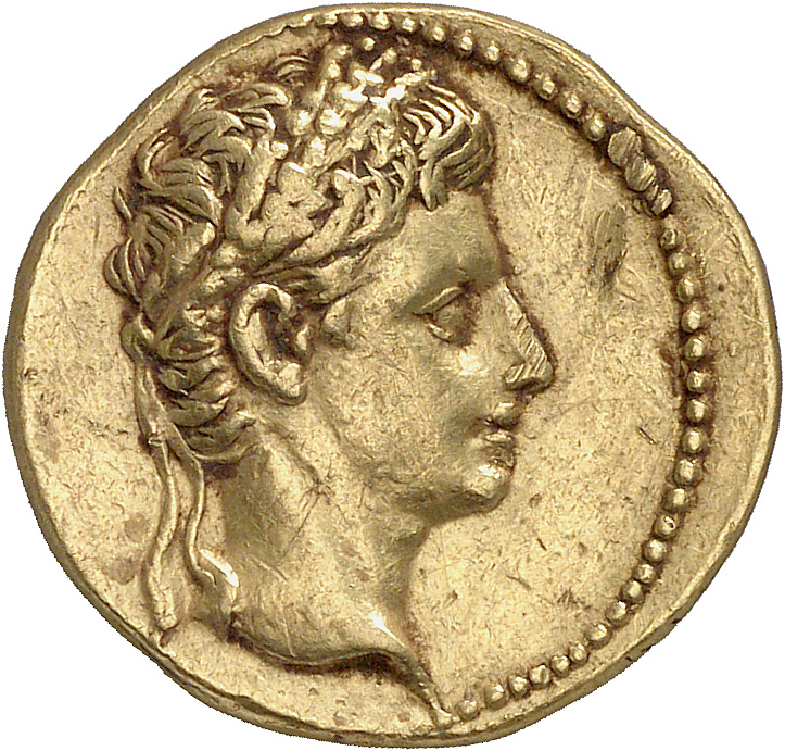 RIC I (second edition) Augustus 53A Augustus obverse, Head of Augustus, laureate, right