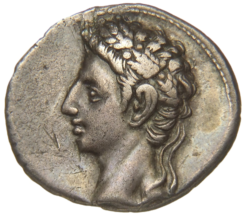 RIC I (second edition) Augustus 54B Augustus obverse, Head of Augustus, laureate, left
